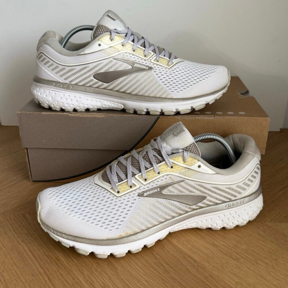 Brooks Ghost 12 Cream/Gold/White Women Running Sneakers- SZ 9.5